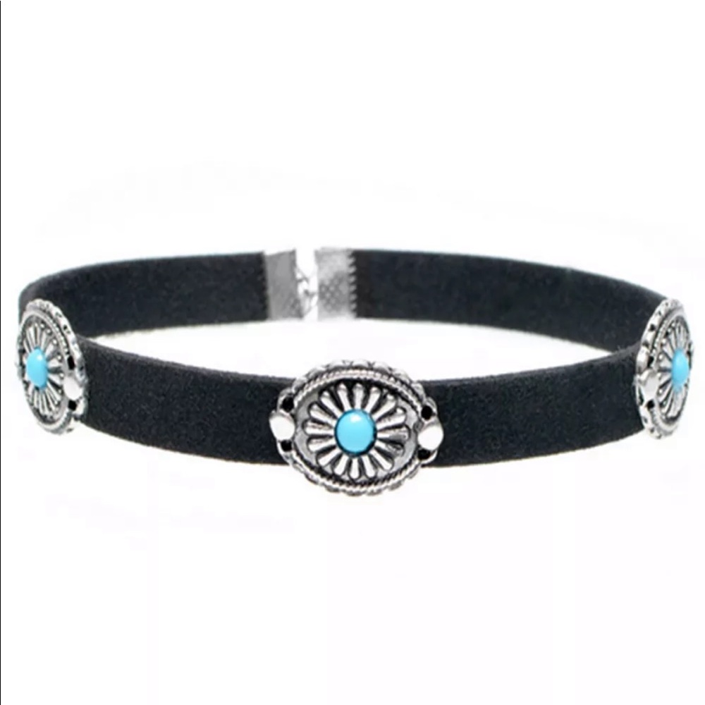 🔴3/$15🔴 Black Boho PU Leather Choker Collar - Picture 4 of 5